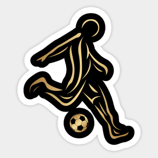 Abstract Golden Soccer Football Sticker